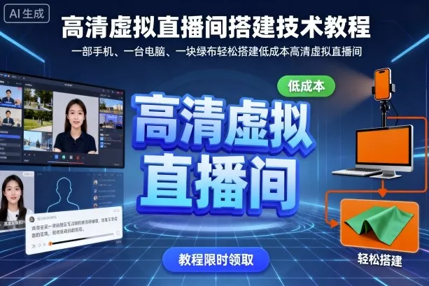 高清虚拟直播间搭建技术教程，一部手机、一台电脑、一块绿布轻松搭建低成本高清虚拟直播间 - 付费阅读