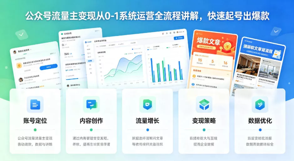 公众号流量主变现从0-1系统运营全流程讲解，快速起号出爆款 - 付费阅读