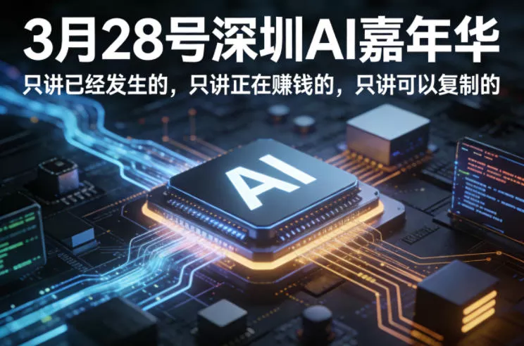 3月28号深圳AI嘉年华，只讲已经发生的，只讲正在賺钱的，只讲可以复制的 - 付费阅读