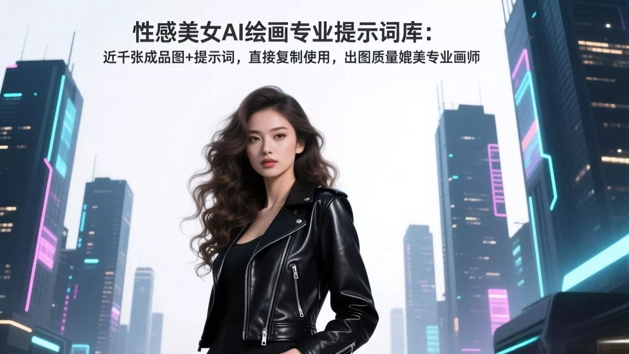 性感美女AI绘画专业提示词库：近千张成品图+提示词，直接复制使用，出图质量媲美专业画师 - 付费阅读