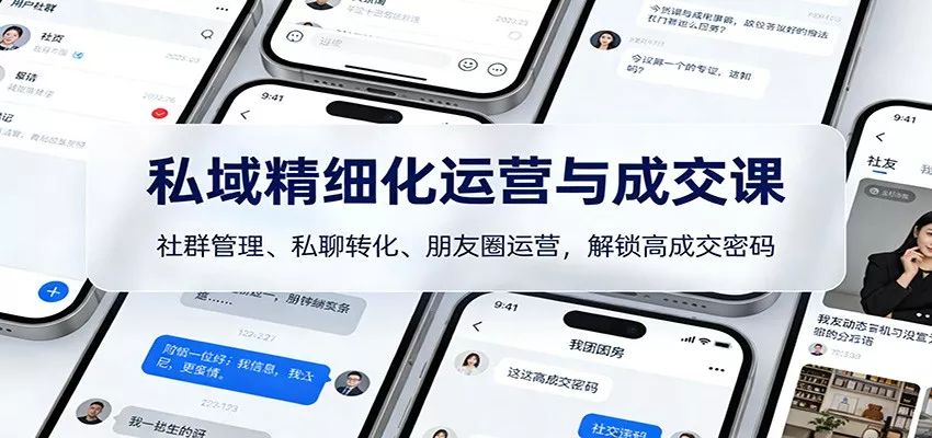 私域精细化运营与成交课：社群管理、私聊转化、朋友圈运营，解锁高成交密码 - 付费阅读