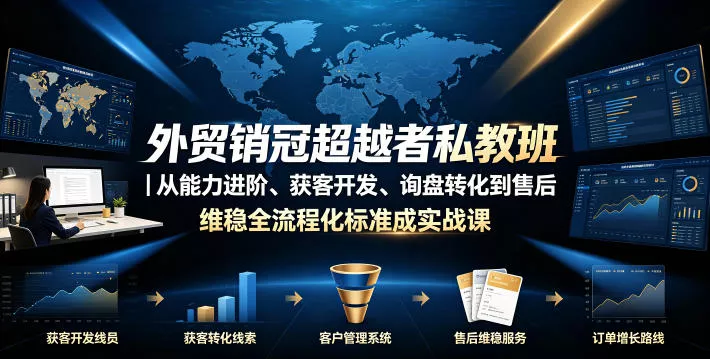 外贸销冠超越者私教班｜从能力进阶、获客开发、询盘转化到售后维稳全流程标准化成交实战课 - 付费阅读