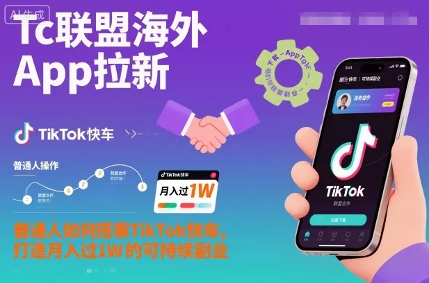 Tc联盟海外App拉新：普通人如何搭乘TikTok快车，打造月入过1W的可持续副业 - 付费阅读
