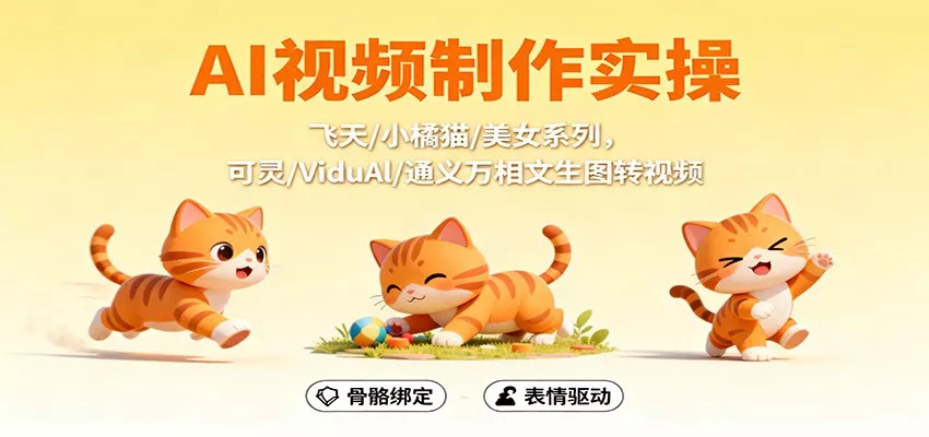 AI视频制作实操，飞天/小橘猫/美女系列，可灵/ViduAl/通义万相文生图转视频 - 付费阅读
