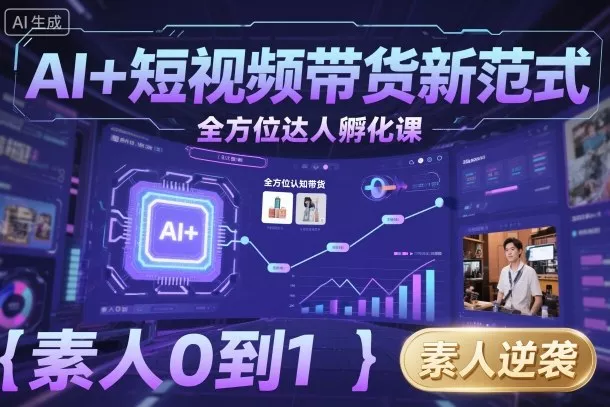 AI+短视频带货新范式全方位达人孵化课，素人也可以从0到1，全方位认知短视频带货 - 付费阅读