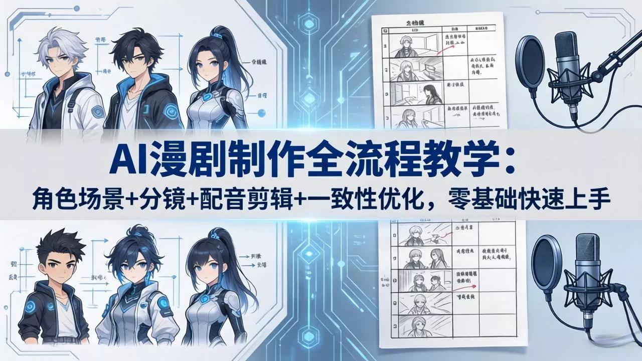 AI漫剧制作全流程教学：角色场景+分镜+配音剪辑+一致性优化，零基础快速上手 - 付费阅读