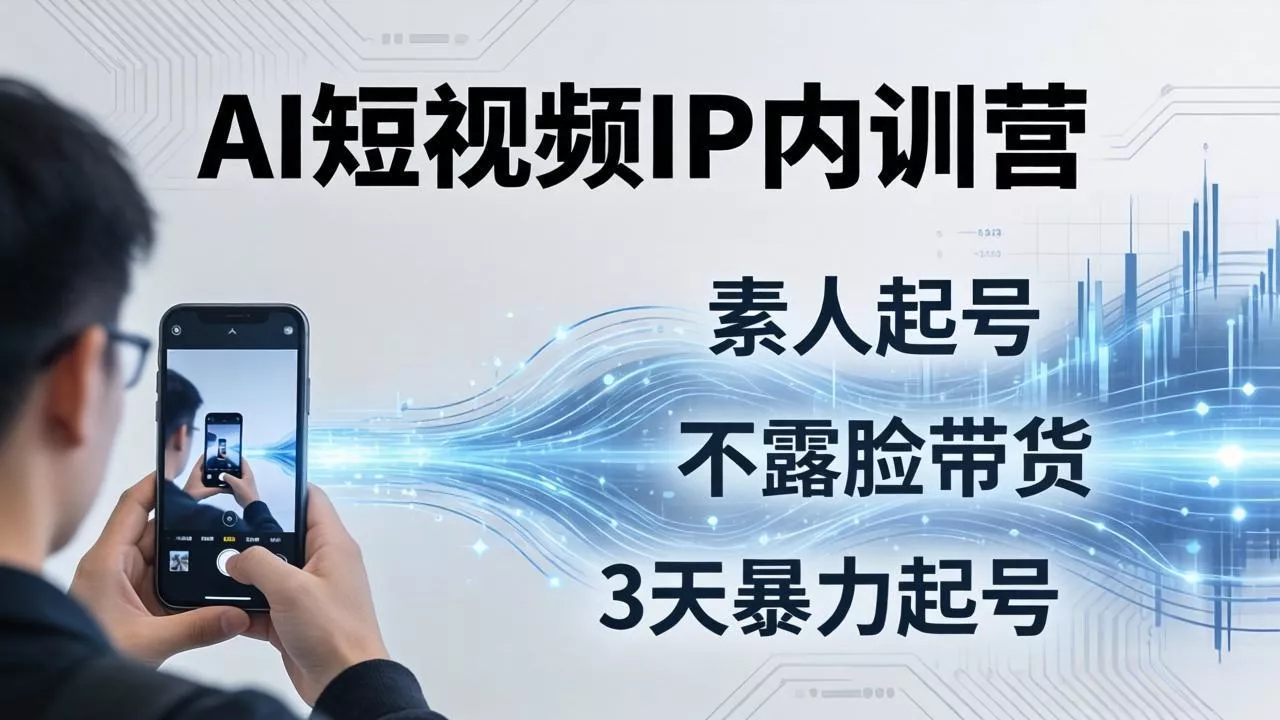 2026AI短视频IP内训营：从素人起号到不露脸带货，3天暴力起号全流程拆解 - 付费阅读