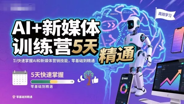 AI+新媒体训练营，5天快速掌握AI和新媒体营销技能，零基础到精通 - 付费阅读