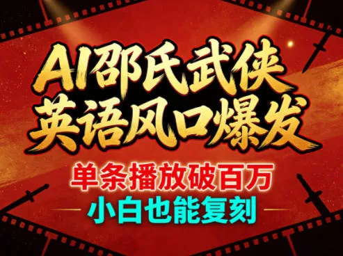 AI邵氏武侠英语风口爆发，单条播放破百万，小白也能复刻 - 付费阅读