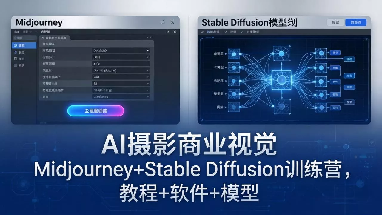 AI摄影商业视觉Midjourney+Stable Diffusion训练营，教程+软件+模型 - 付费阅读