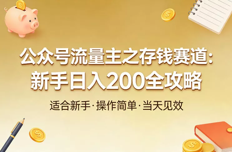 公众号流量主之存钱赛道，贴合当下需求，适合新手，一天收益2张 - 付费阅读