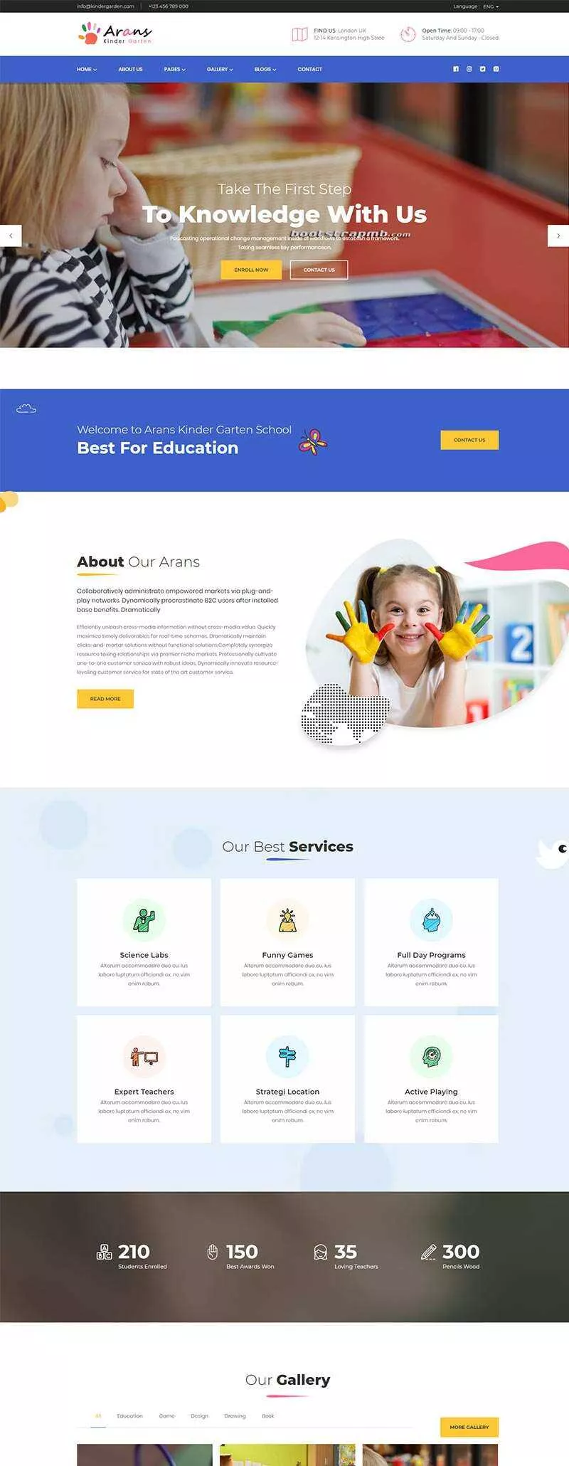Bootstrap响应式幼儿园早教中心网站html模板 - 付费阅读