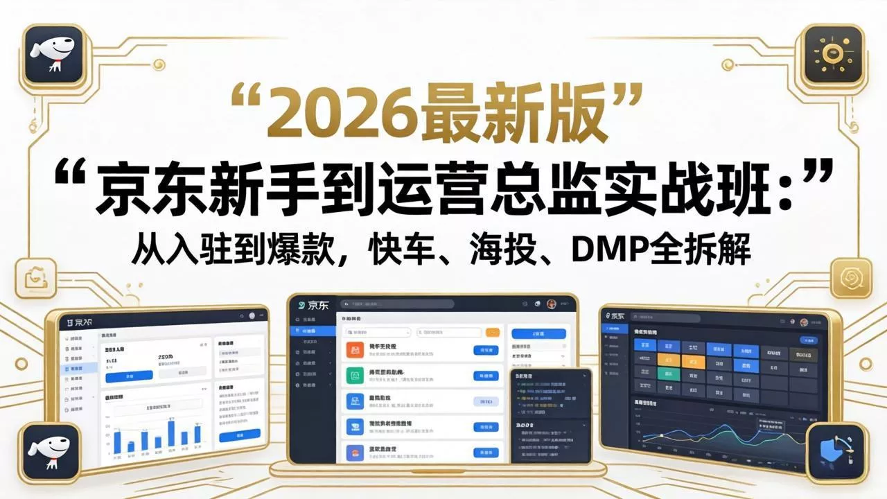 京东新手到运营总监实战班：从入驻到爆款，快车、海投、DMP全拆解，2026最新版 - 付费阅读