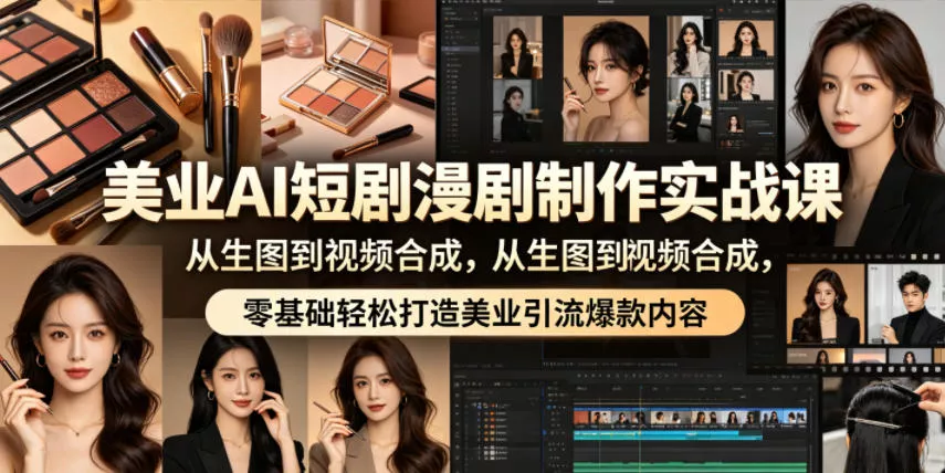 美业AI短剧漫剧制作实战课，从生图到视频合成，零基础轻松打造美业引流爆款内容 - 付费阅读
