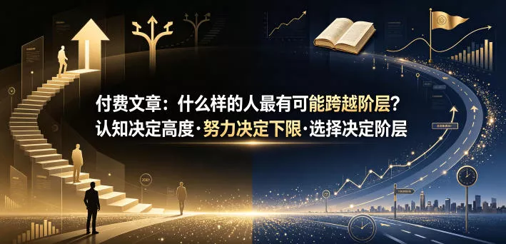 付费文章：什么样的人最有可能跨越阶层？认知决定高度·努力决定下限·选择决定阶层 - 付费阅读
