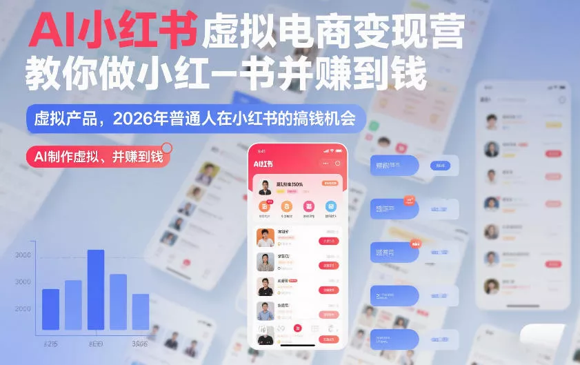 AI小红书虚拟电商变现营，教你做小红书并賺到钱，虚拟产品，2026年普通人在小红书的搞钱机会(完结) - 付费阅读