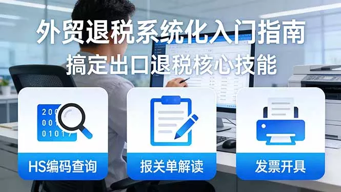 外贸退税系统化入门指南：HS编码查询+报关单解读+发票开具，一套课程搞定出口退税核心技能 - 付费阅读