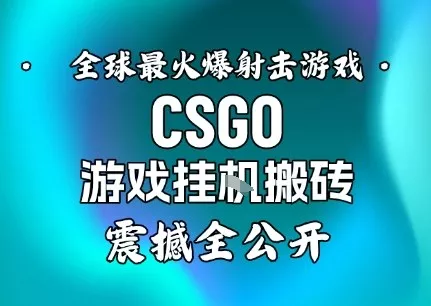 【年底大揭秘】基于全球最火爆的射击CSGO游戏挂G搬砖，日入5张+，震撼公开 - 付费阅读