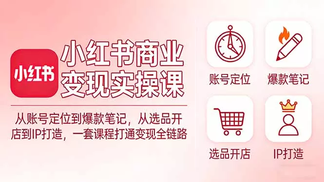 小红书商业变现实操课：从账号定位到爆款笔记，从选品开店到IP打造，一套课程打通变现全链路 - 付费阅读