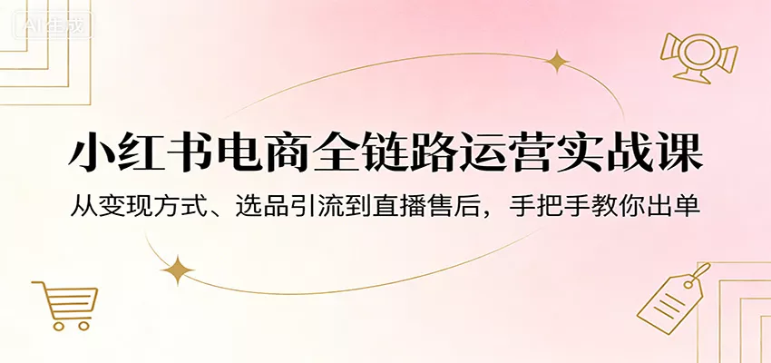 小红书电商全链路运营实战课：从变现方式、选品引流到直播售后，手把手教你出单 - 付费阅读