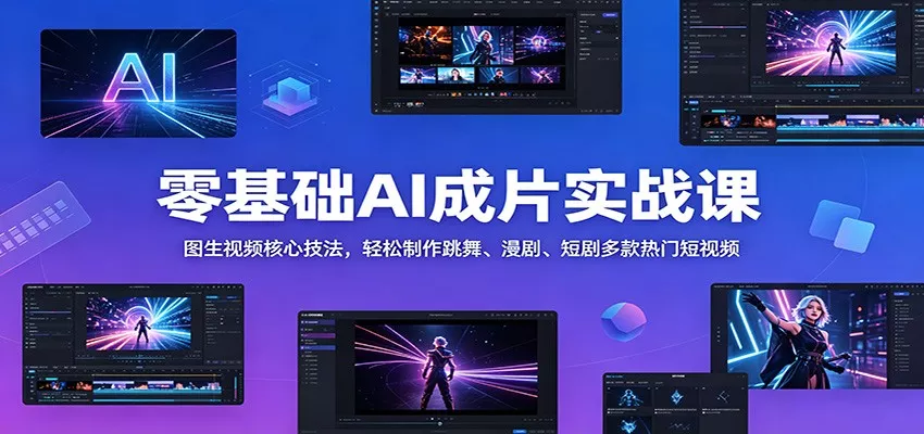 零基础AI成片实战课：图生视频核心技法，轻松制作跳舞、漫剧、短剧多款热门短视频 - 付费阅读