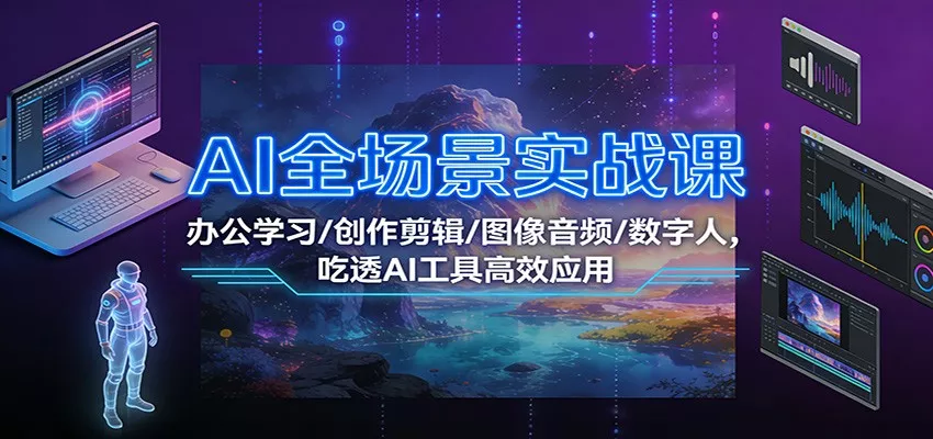 AI全场景实战课：办公学习/创作剪辑/图像音频/数字人，吃透AI工具高效应用 - 付费阅读
