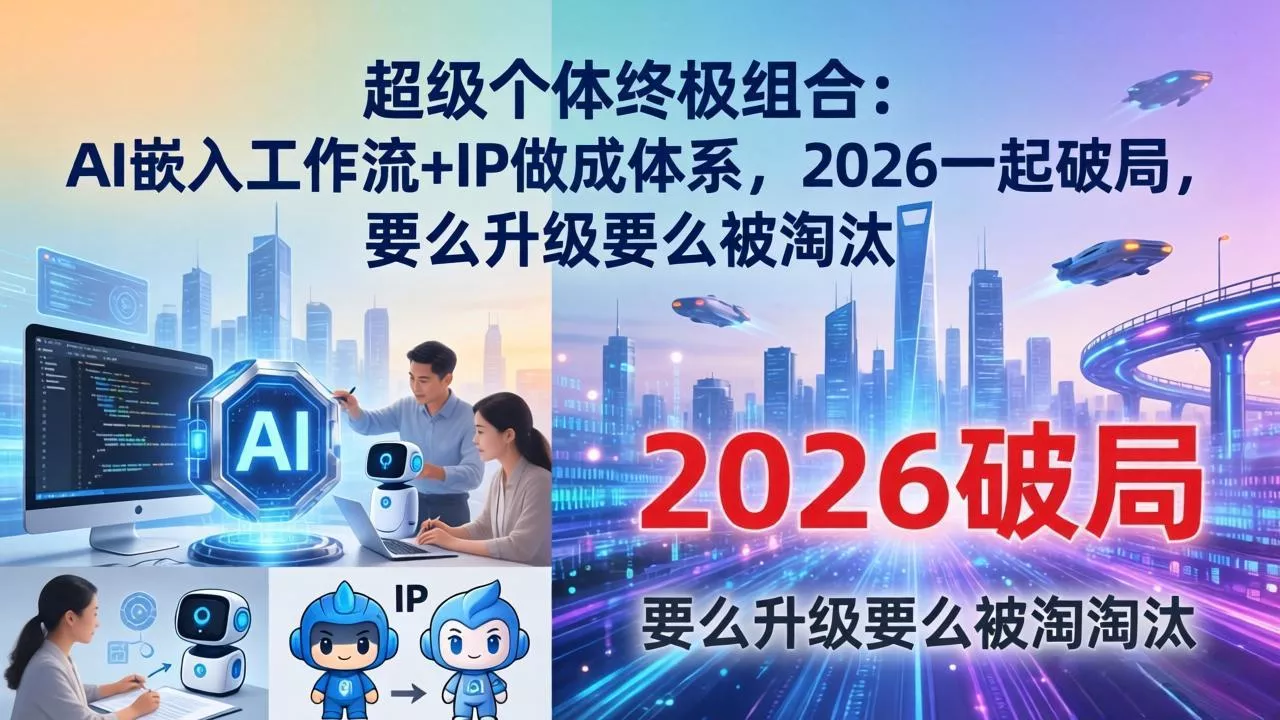 超级个体终极组合：AI嵌入工作流+IP做成体系，2026一起破局，要么升级要么被淘汰 - 付费阅读