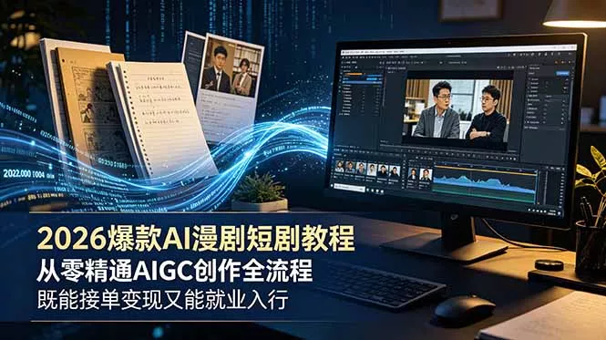2026 爆款 AI 漫剧短剧教程 从零精通 AIGC 创作全流程 既能接单变现又能就业入行 - 付费阅读