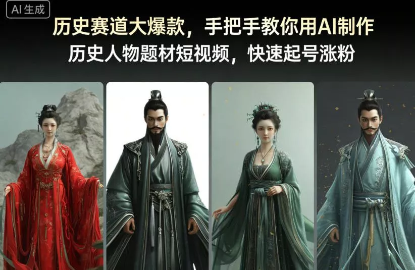 历史赛道大爆款，手把手教你用AI制作历史人物题材短视频，快速起号涨粉 - 付费阅读