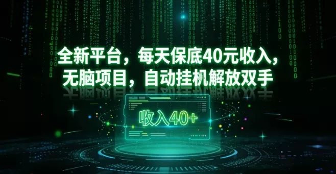 全新平台，每天保底40米收入，无脑项目，自动挂G解放双手【揭秘】 - 付费阅读