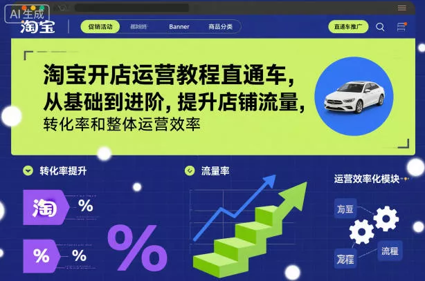 淘宝开店运营教程直通车，从基础到进阶，提升店铺流量，转化率和整体运营效率(更新26年3月) - 付费阅读