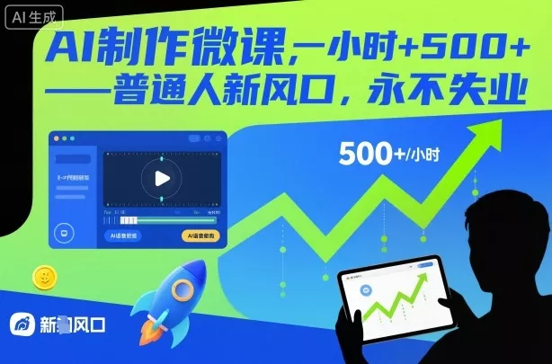 AI制作微课，一小时5张+，普通人新风口，永不失业 - 付费阅读