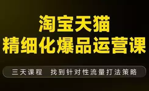 猫课子幽·淘宝天猫精细化爆品运营【音频+字幕+文档】(9月12-14杭州线下课) - 付费阅读