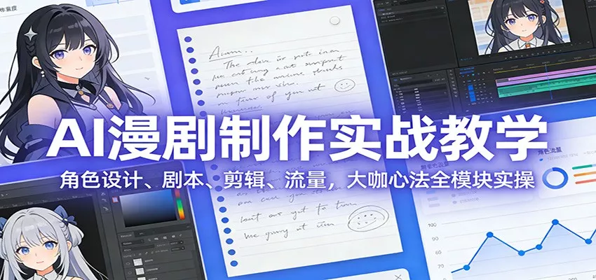 AI 漫剧制作实战教学：角色设计、剧本、剪辑、流量，大咖心法全模块实操 - 付费阅读