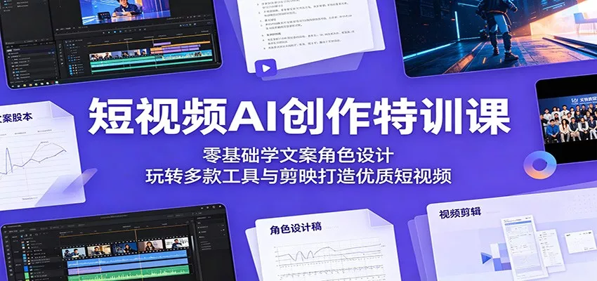短视频AI创作特训课：零基础学文案角色设计，玩转多款工具与剪映打造优质短视频 - 付费阅读