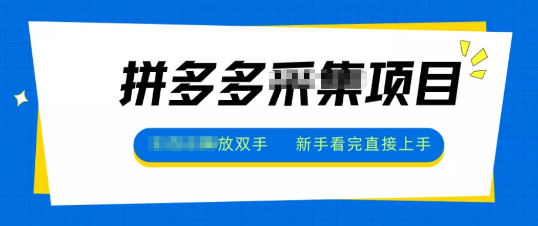 拼多多电商采集，一小时50+，操作简单，零投资 - 付费阅读