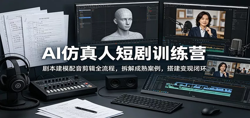 AI仿真人短剧训练营：剧本建模配音剪辑全流程，拆解成熟案例，搭建变现闭环 - 付费阅读