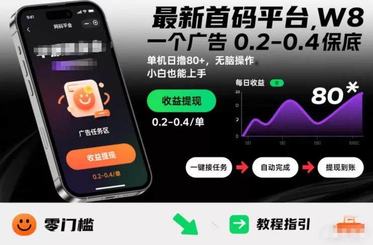 最新首码平台，一个广告 0.2-0.4 保底，单机日撸80+，可矩阵无脑操作，小白也能上手【揭秘】 - 付费阅读