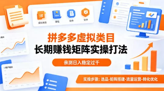 做拼多多虚拟类目想长期賺钱？这套矩阵实操打法，亲测日入稳定过千【揭秘】 - 付费阅读