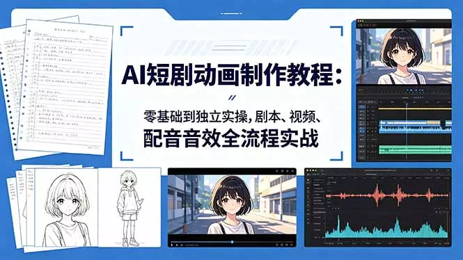 AI短剧动画制作教程：零基础到独立实操，剧本、视频、配音音效全流程实战 - 付费阅读