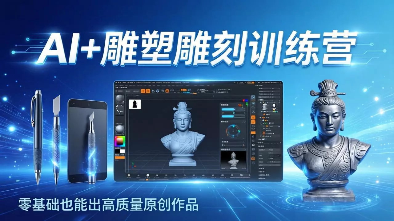AI+雕塑雕刻训练营：从AI创作、大模型训练到3D雕刻 + 渲染，零基础也能出高质量原创作品 - 付费阅读