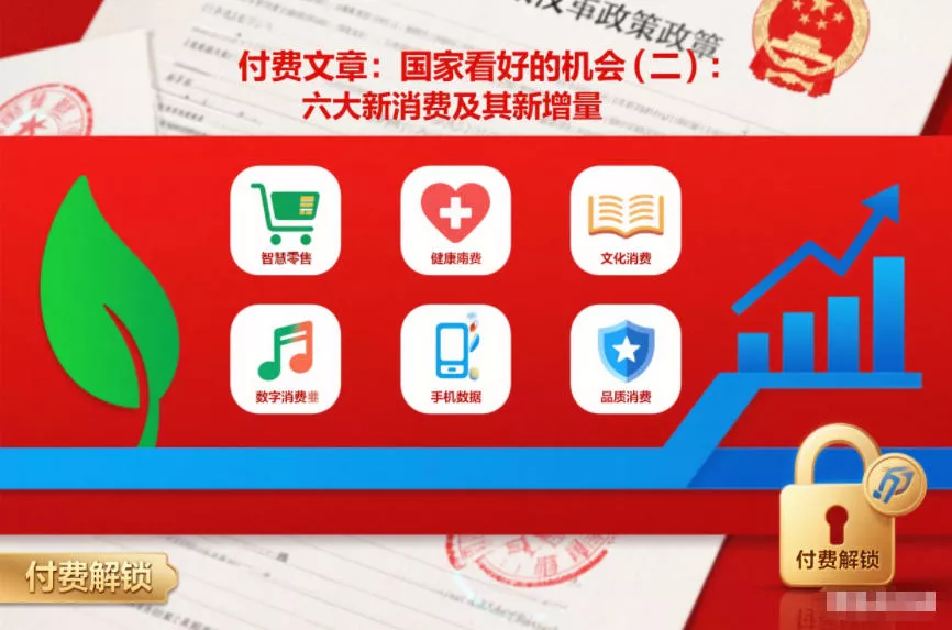 付费文章：国家看好的机会(二)：六大新消费及其新增量 - 付费阅读