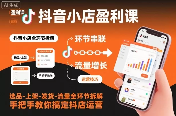 抖音小店盈利课-选品-上架-发货-流量全环节拆解，手把手教你搞定抖店运营 - 付费阅读