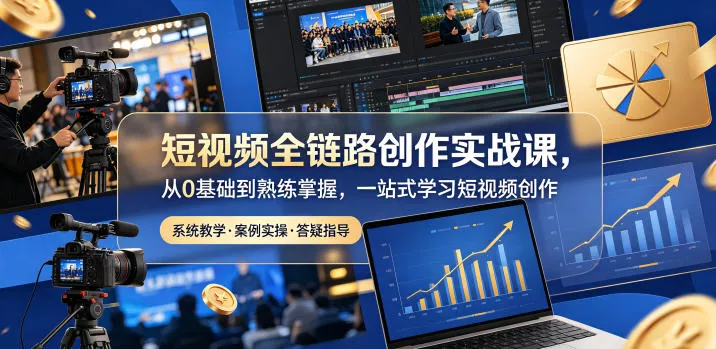短视频全链路创作实战课，从0基础到熟练掌握，一站式学习短视频创作 - 付费阅读