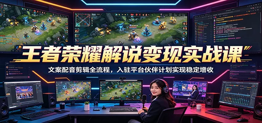 王者荣耀解说变现实战课：文案配音剪辑全流程，入驻平台伙伴计划实现稳定增收 - 付费阅读