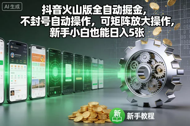 抖音火山版全自动掘金，不封号自动操作，可矩阵放大操作，新手小白也能日入5张【揭秘】 - 付费阅读