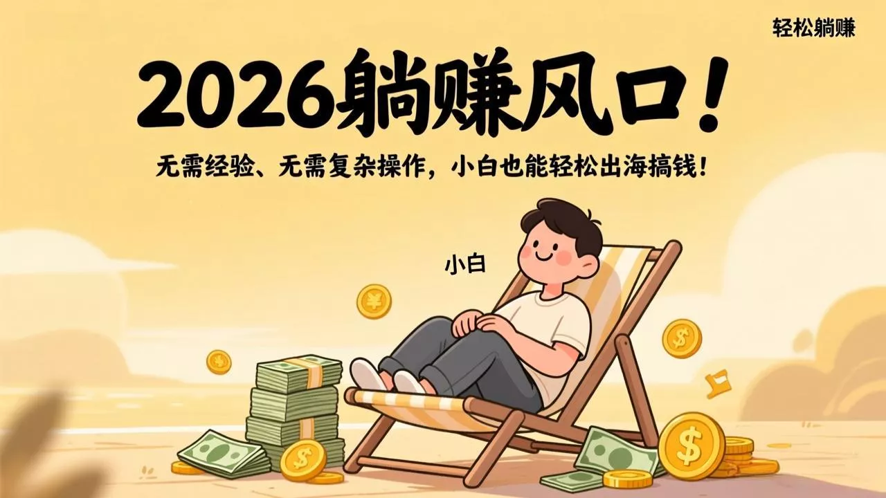 2026躺赚风口！无需经验、无需复杂操作，小白也能轻松出海搞钱！ - 付费阅读