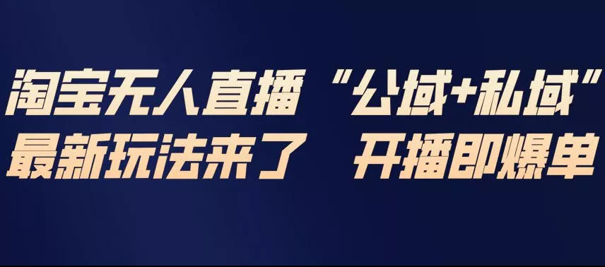 淘宝无人直播完整教程，公试+私域，最新玩法来了，开播即爆单 - 付费阅读