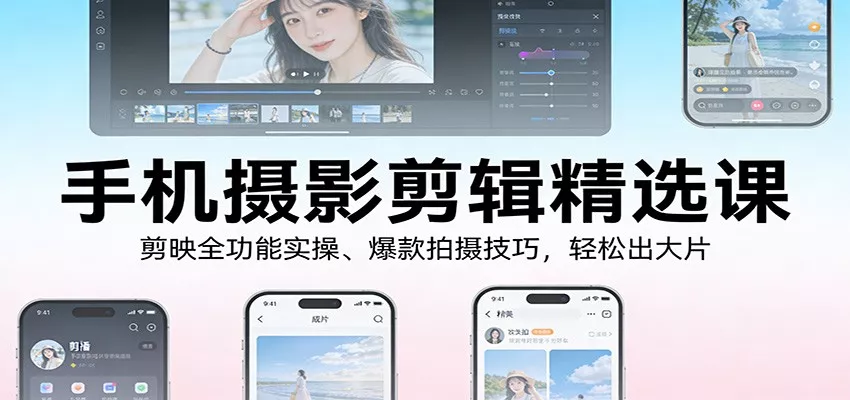 手机摄影剪辑精选课：剪映全功能实操、爆款拍摄技巧，轻松出大片 - 付费阅读