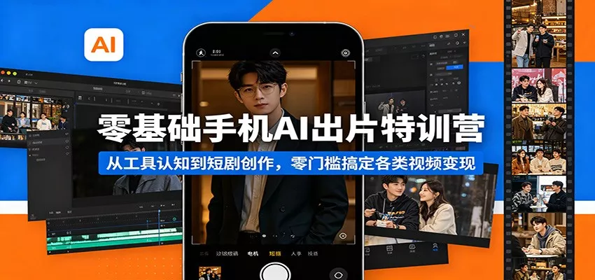 零基础手机AI出片特训营：从工具认知到短剧创作，零门槛搞定各类视频变现 - 付费阅读